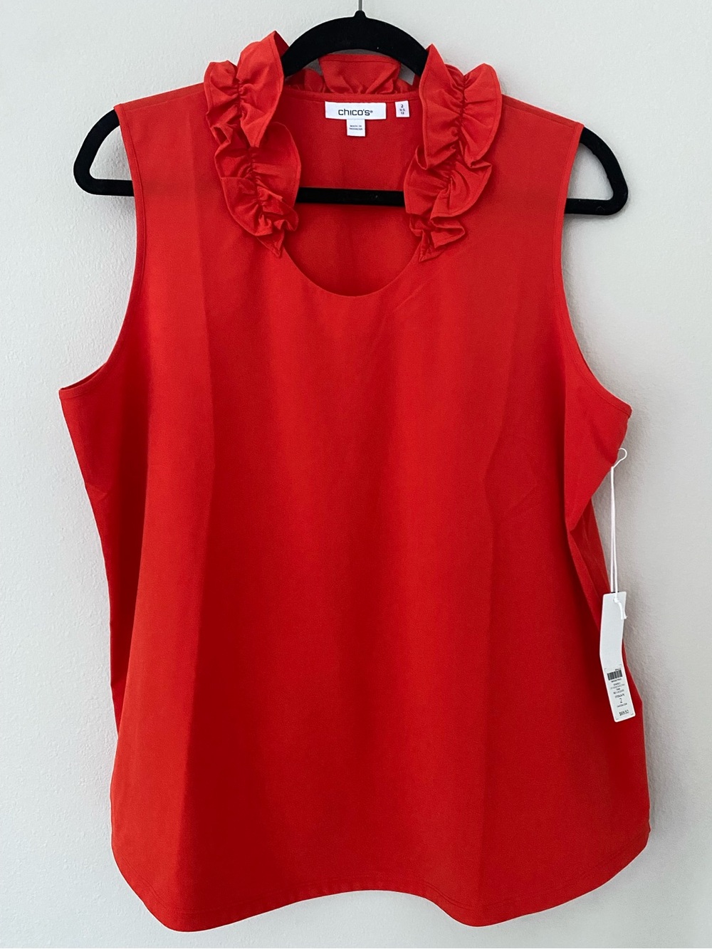 Chico's Red Ruffle Tank Top